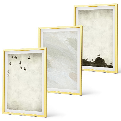 Set tablouri pentru dormitor Decorațiuni cu mișcări de pensulă pentru păsări și pietre