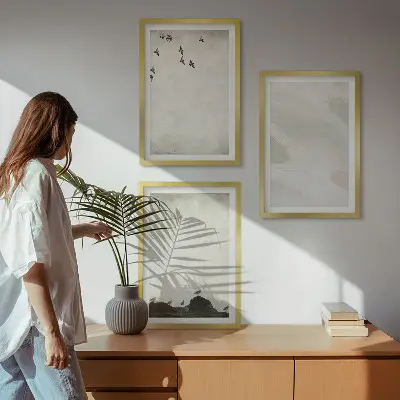 Set de tablouri pentru dormitor cu model artistic având păsări și pietre