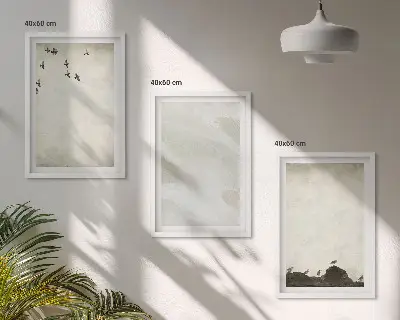Set de tablouri pentru dormitor cu model artistic având păsări și pietre