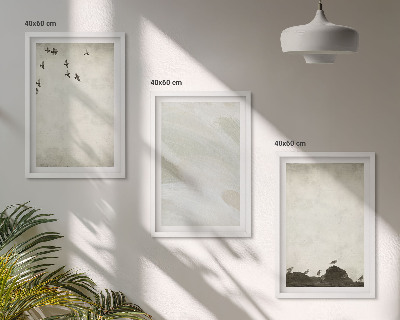 Set tablouri pentru dormitor Decorațiuni cu mișcări de pensulă pentru păsări și pietre