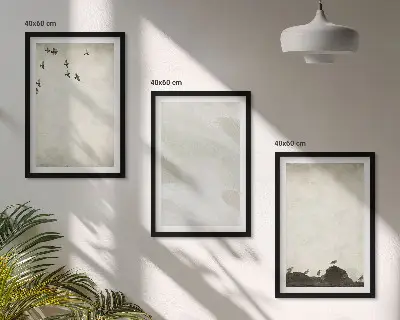 Set de tablouri pentru dormitor cu model artistic având păsări și pietre