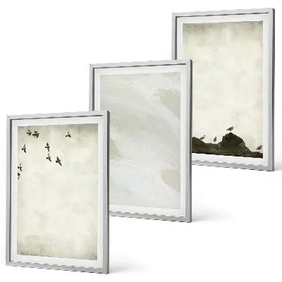 Set de tablouri pentru dormitor cu model artistic având păsări și pietre