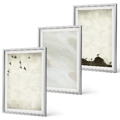 Set tablouri pentru dormitor Decorațiuni cu mișcări de pensulă pentru păsări și pietre