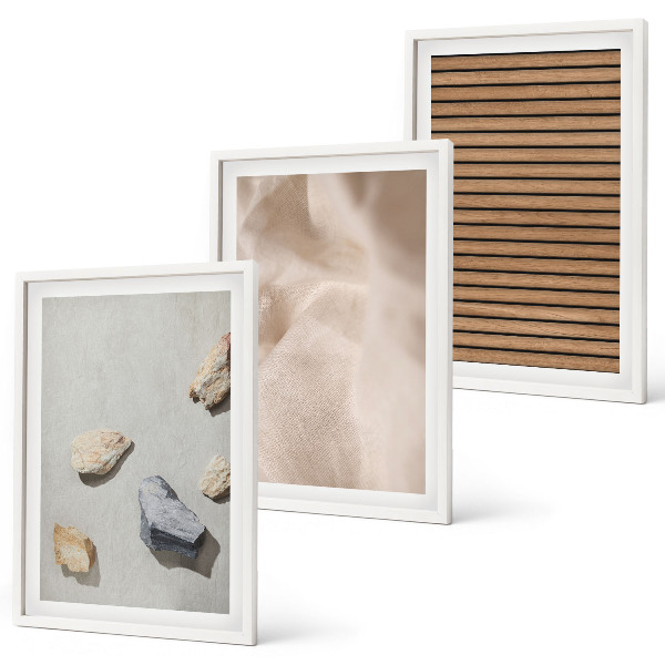 Set tablouri decorative Texturi de țesături din lemn și pietre