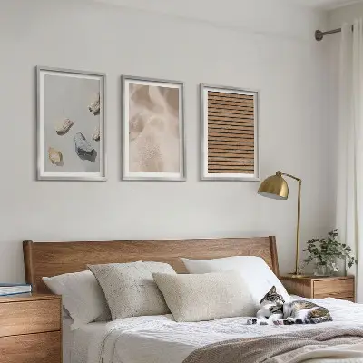 Set tablouri decorative cu texturi de țesături din lemn și pietre