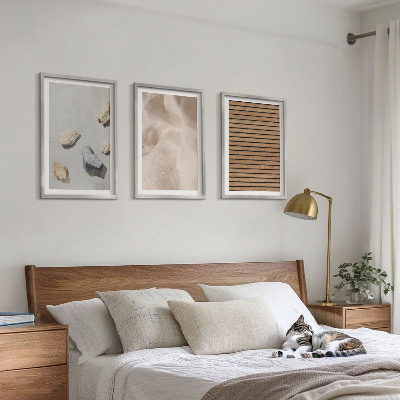 Set tablouri decorative Texturi de țesături din lemn și pietre