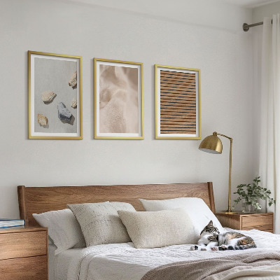 Set tablouri decorative Texturi de țesături din lemn și pietre