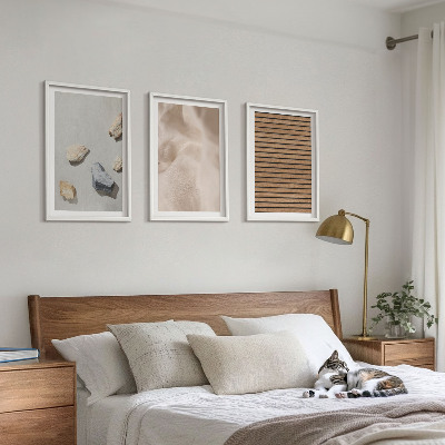 Set tablouri decorative Texturi de țesături din lemn și pietre