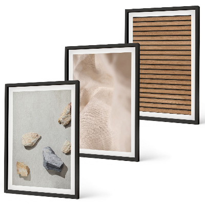 Set tablouri decorative Texturi de țesături din lemn și pietre
