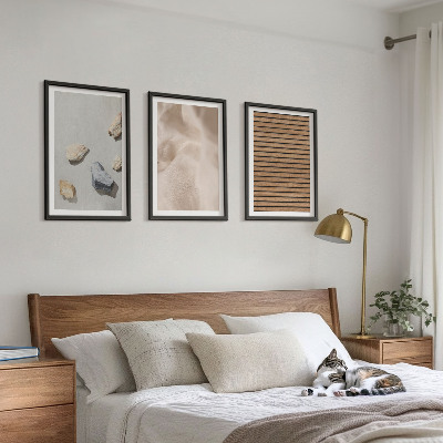 Set tablouri decorative Texturi de țesături din lemn și pietre