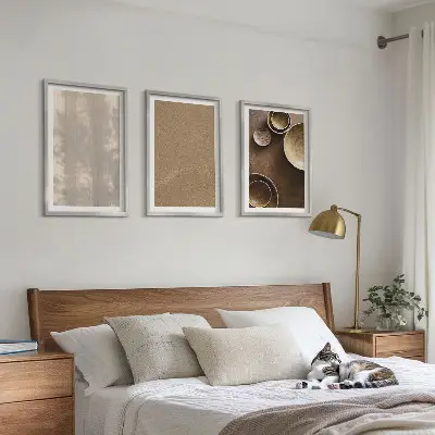 Set de tablouri pentru dormitor cu structuri texturate minimaliste