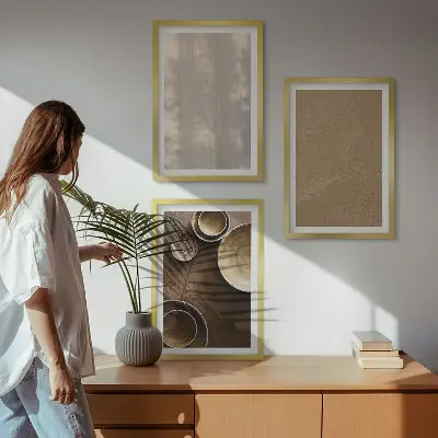Set de tablouri pentru dormitor cu structuri texturate minimaliste