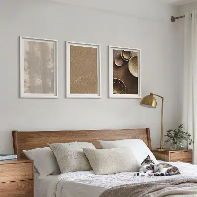 Set de tablouri pentru dormitor cu structuri texturate minimaliste