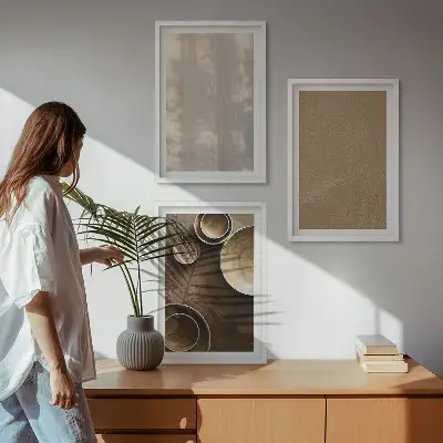 Set de tablouri pentru dormitor cu structuri texturate minimaliste