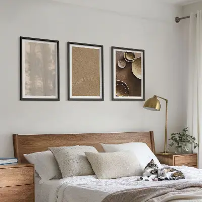 Set de tablouri pentru dormitor cu structuri texturate minimaliste