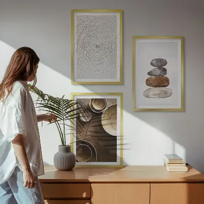 Set tablouri decorative cu model texturi în arta modernă