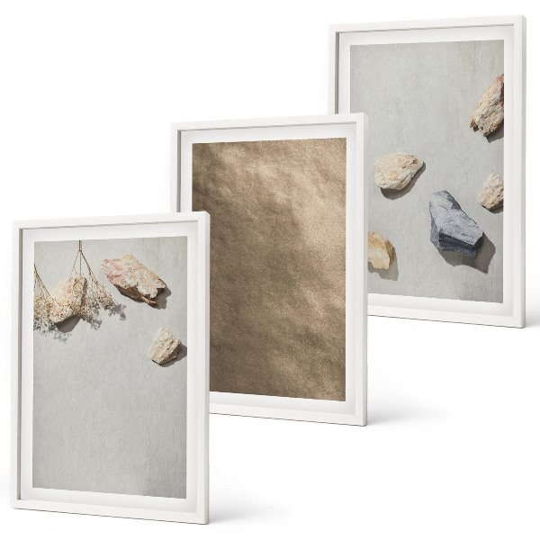 Set tablouri pentru dormitor Structuri naturale de pe plaja cu pietre