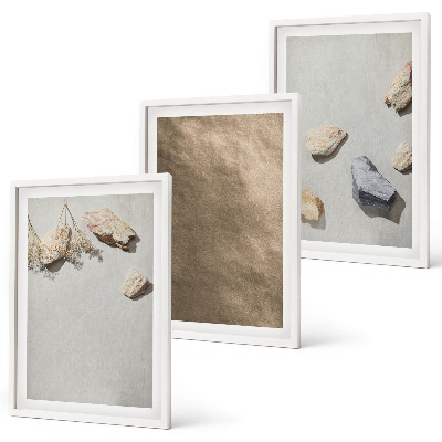 Set tablouri pentru dormitor Structuri naturale de pe plaja cu pietre