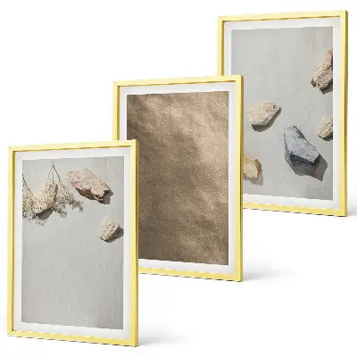 Set de tablouri pentru dormitor cu structuri naturale de pietre de pe plajă