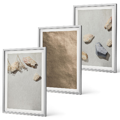 Set tablouri pentru dormitor Structuri naturale de pe plaja cu pietre