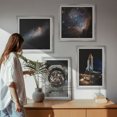Compoziție de tablouri pentru perete Astronauții care aterizează pe Lună