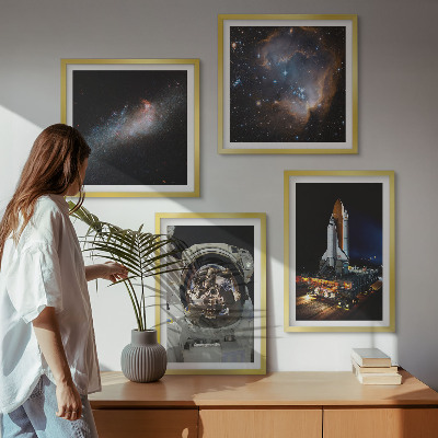 Compoziție de tablouri pentru perete Astronauții care aterizează pe Lună