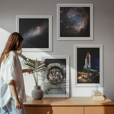 Compoziție de tablouri pentru perete Astronauții care aterizează pe Lună