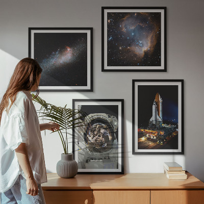 Compoziție de tablouri pentru perete Astronauții care aterizează pe Lună