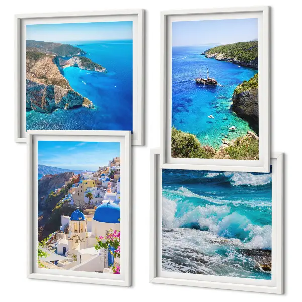Compoziție de tablouri pentru perete vederi din Oia, insula Santorini