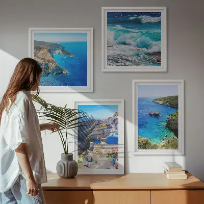 Compoziție de tablouri pentru perete vederi din Oia, insula Santorini