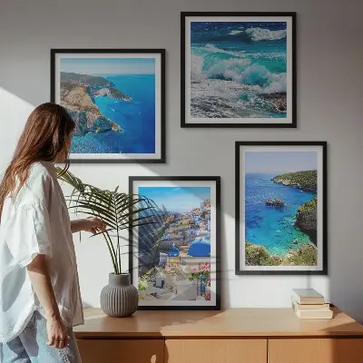 Compoziție de tablouri pentru perete vederi din Oia, insula Santorini