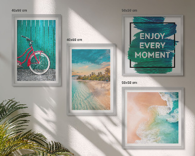 Set tablouri gata de agățat Inspirație pentru biciclete cu barcă pe mare