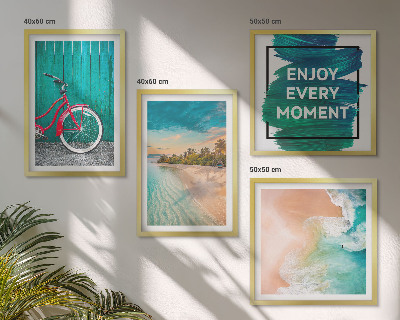 Set tablouri gata de agățat Inspirație pentru biciclete cu barcă pe mare