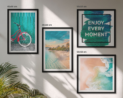 Set tablouri gata de agățat Inspirație pentru biciclete cu barcă pe mare
