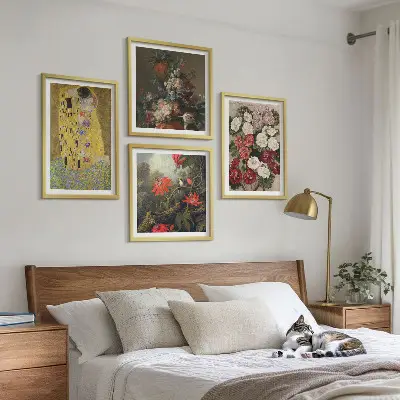 Set tablouri Florile copacului de Klimt gata de agățat pe perete