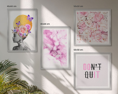 Set tablouri gata de agățat Portret abstract de femeie cu flori