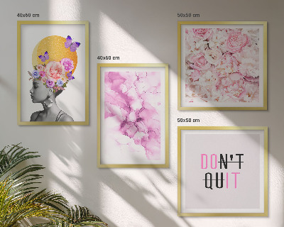 Set tablouri gata de agățat Portret abstract de femeie cu flori