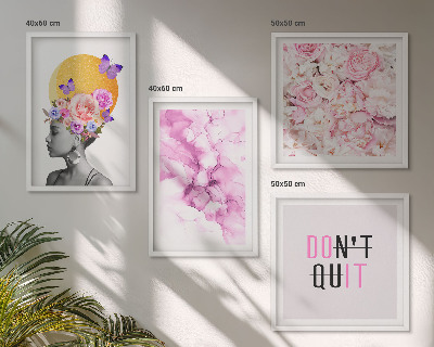 Set tablouri gata de agățat Portret abstract de femeie cu flori