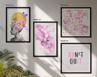 Set tablouri gata de agățat Portret abstract de femeie cu flori