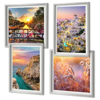 Set de tablouri Apusuri de soare pe malul mării gata de agățat