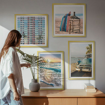 Compoziție de tablouri pentru perete Apus de soare în Miami