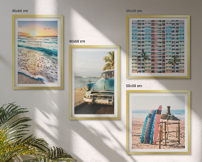 Compoziție de tablouri pentru perete Apus de soare în Miami
