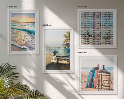 Compoziție de tablouri pentru perete Apus de soare în Miami