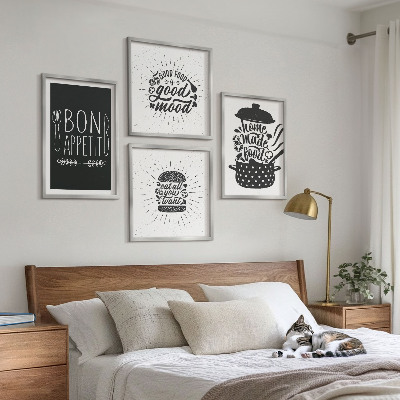 Set tablouri gata de agățat Grafică alimentară sloganuri culinare