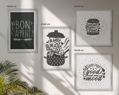 Set tablouri gata de agățat Grafică alimentară sloganuri culinare