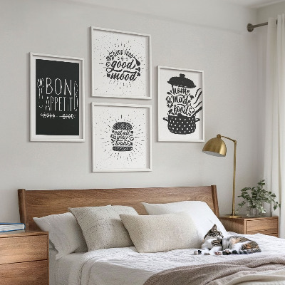 Set tablouri gata de agățat Grafică alimentară sloganuri culinare