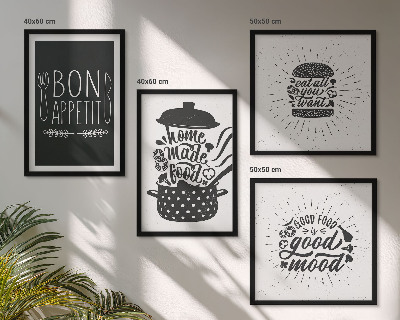 Set tablouri gata de agățat Grafică alimentară sloganuri culinare
