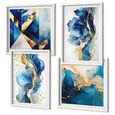 Set tablouri gata de agățat Modele abstracte albastre