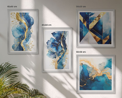 Set tablouri gata de agățat Modele abstracte albastre