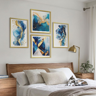 Set tablouri gata de agățat Modele abstracte albastre
